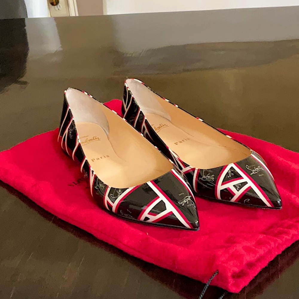 Christian Louboutin Ballalla Flat Patent Ribbon | 8 US/ 38 EU